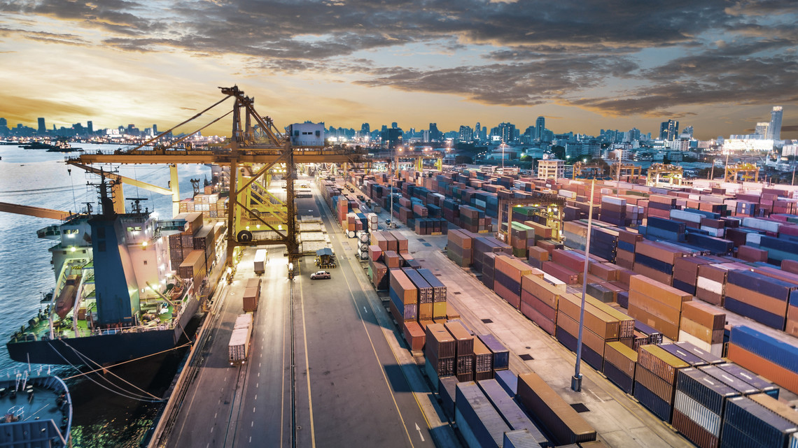 Logistics | © Zellweger Management Consultants AG Hafen mit Containerschiffen | © Zellweger Management Consultants AG